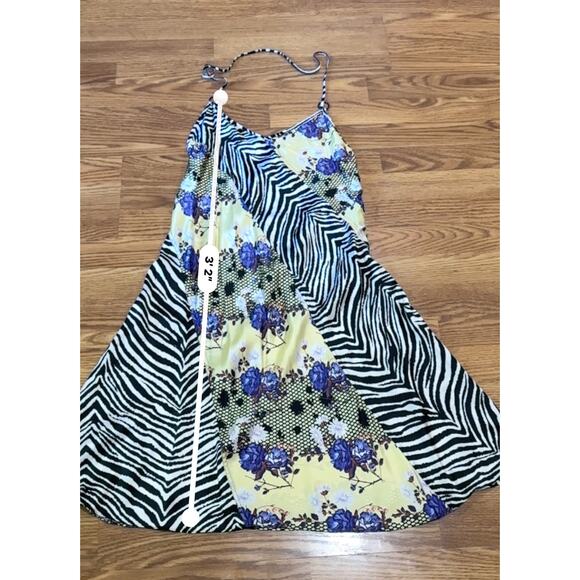 OPENING CEREMONY Sleeveless Floral Zebra Silk Dress size 8 / M - Picture 5 of 13